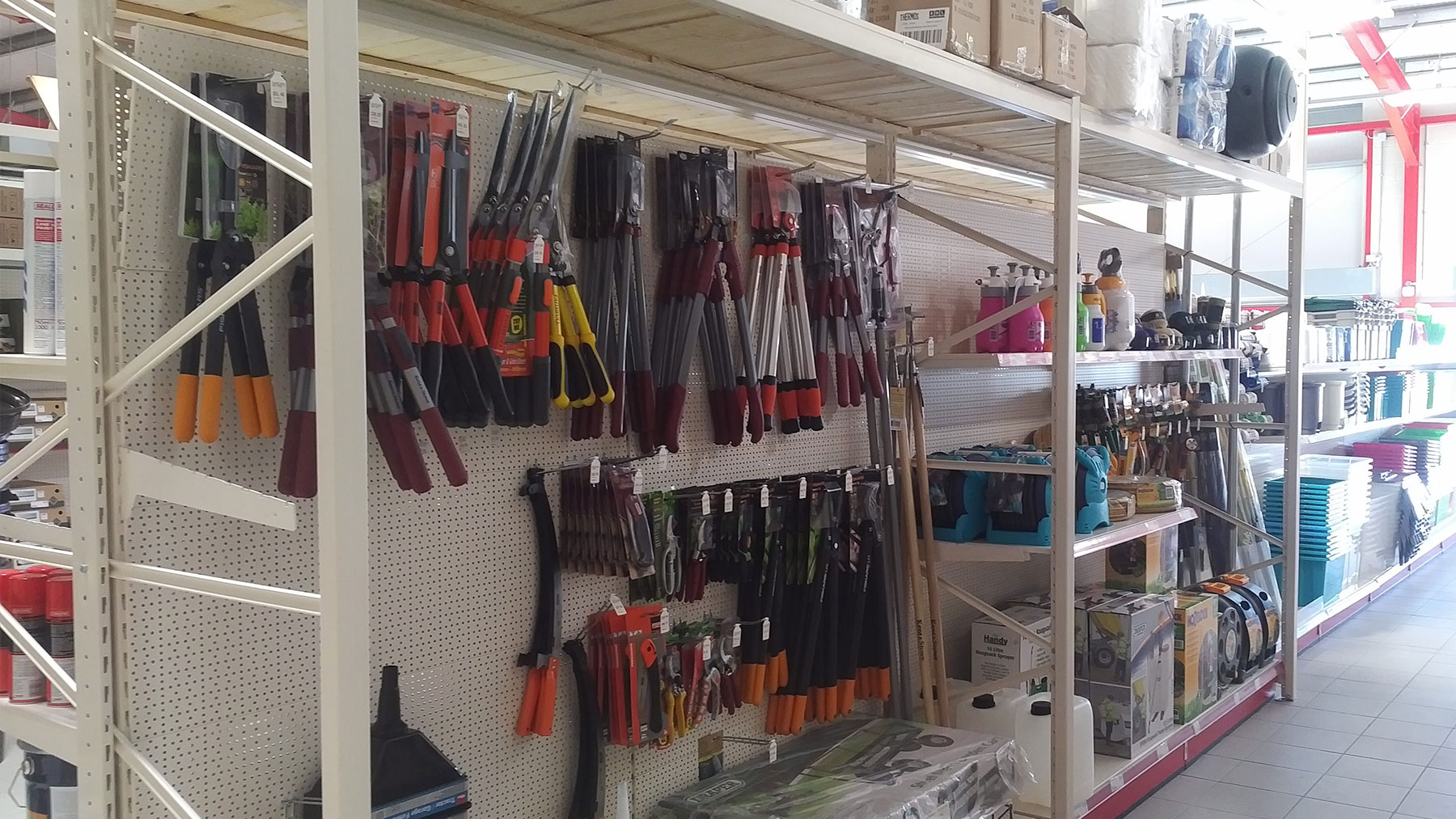wall shelving for tools and DIY