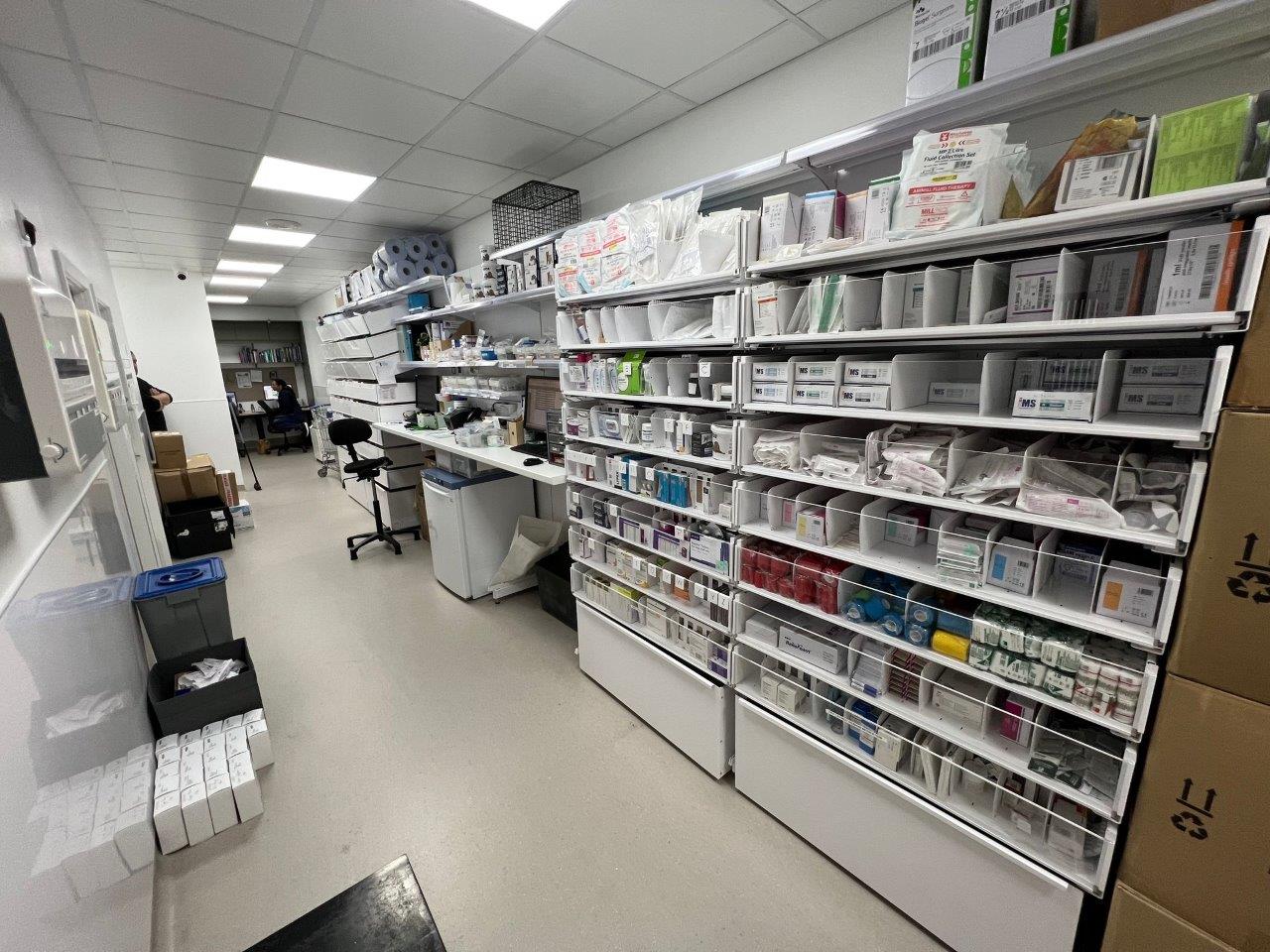 Pharmacy shelving and Drawers