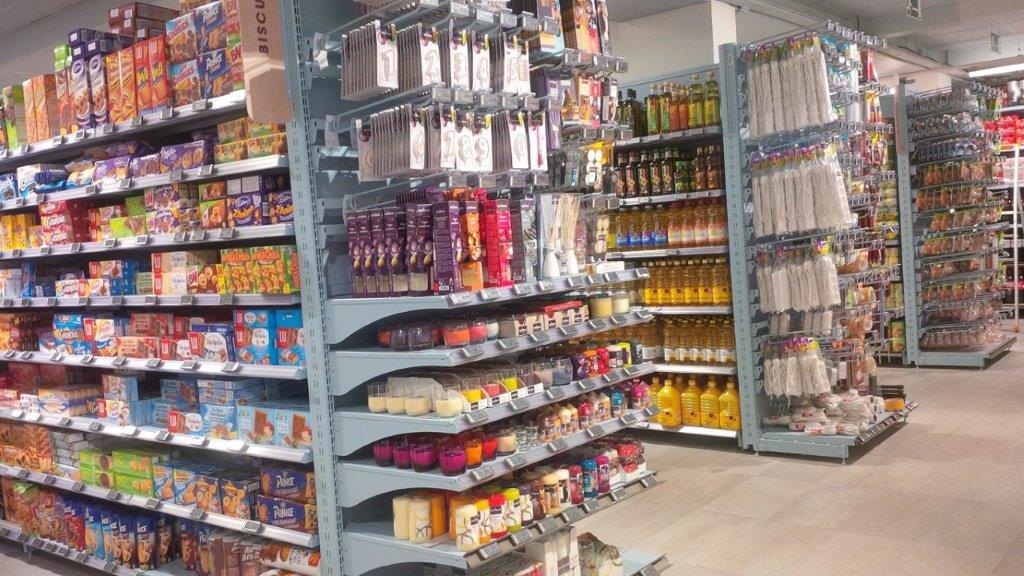 supermarket store shelving