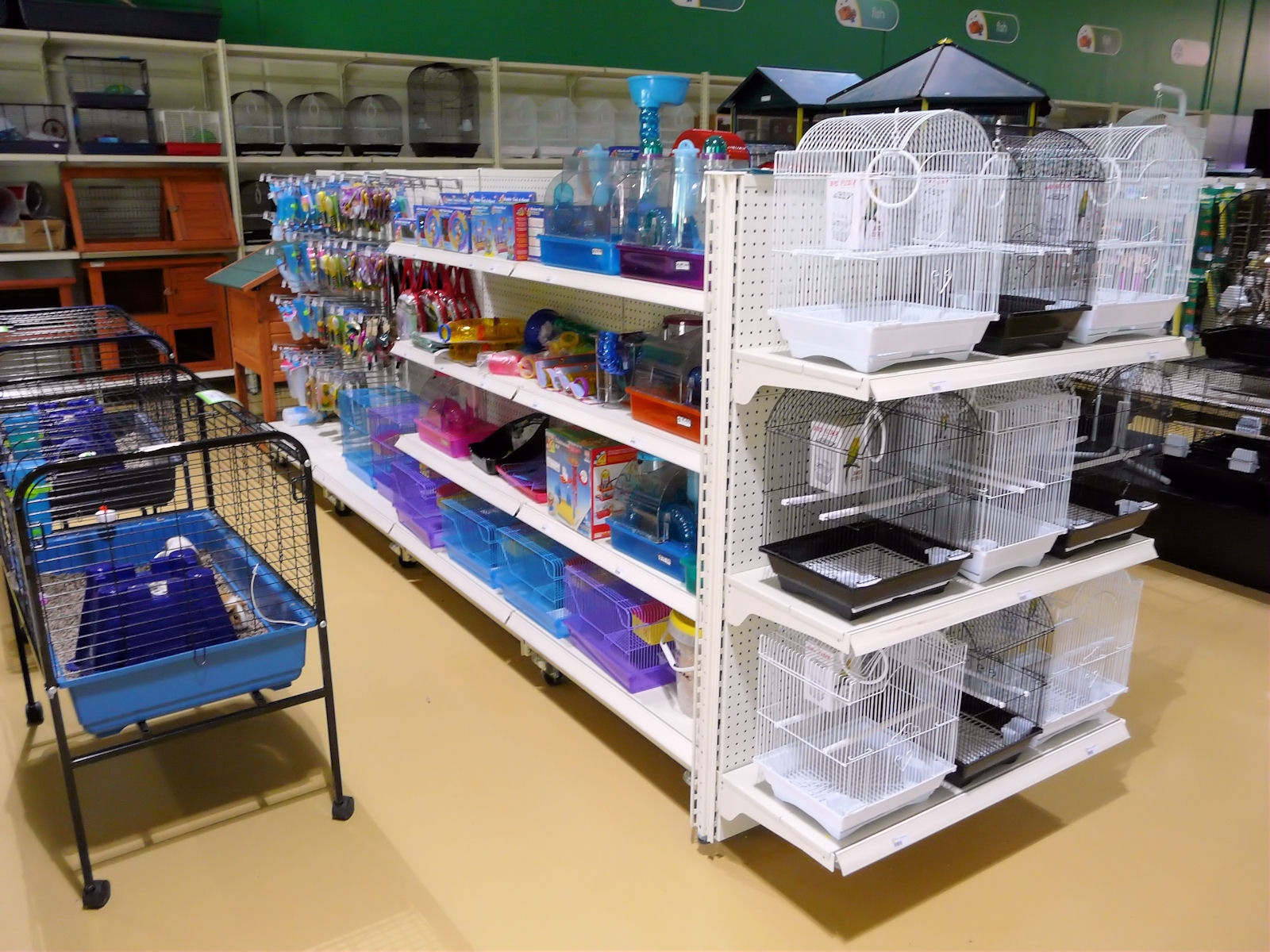 Flexible shelving for pet stores